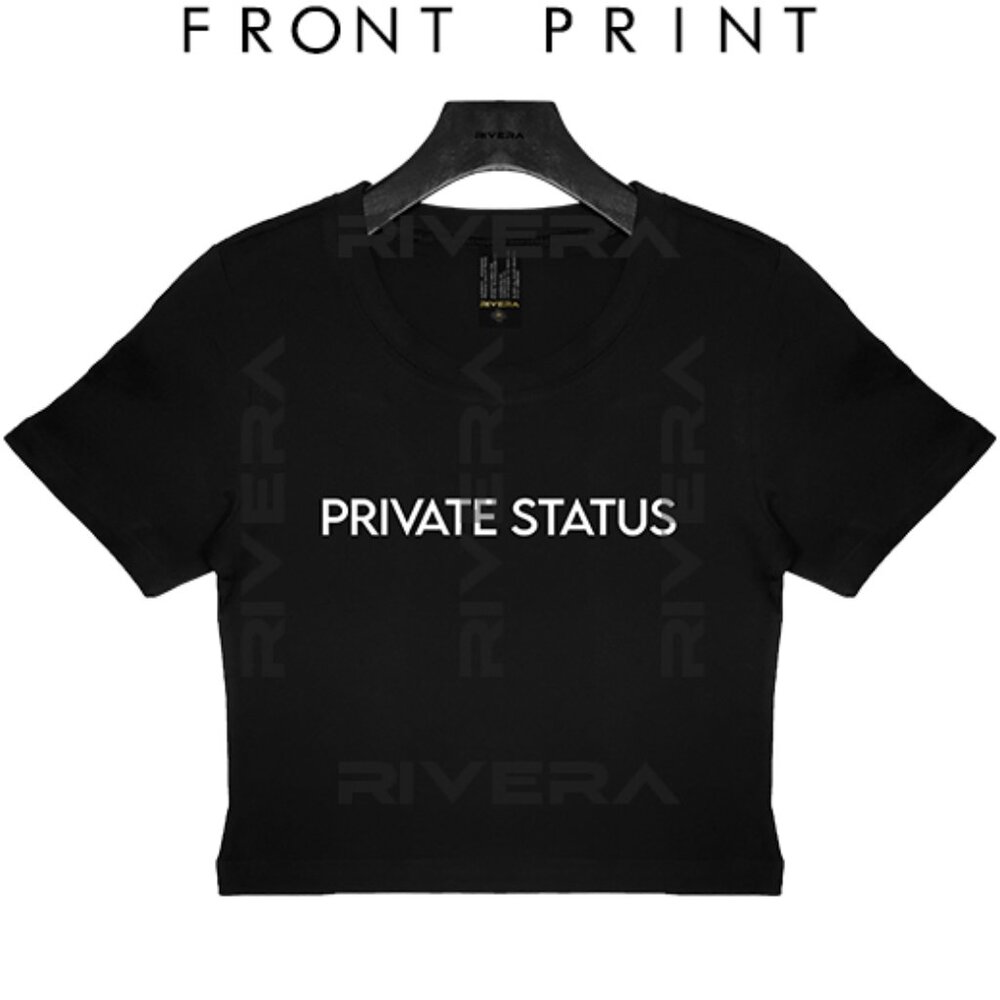 PRIVATE STATUS Baby Tee Crop Tee Y2K Aesthetic, 90s Vintage Style, Minimal Tee